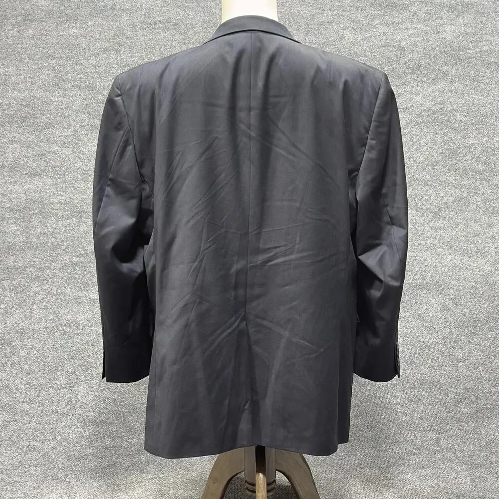Jos A Bank Blazer Mens 50L Blue Wool Traveler's Collection Two Button Coat